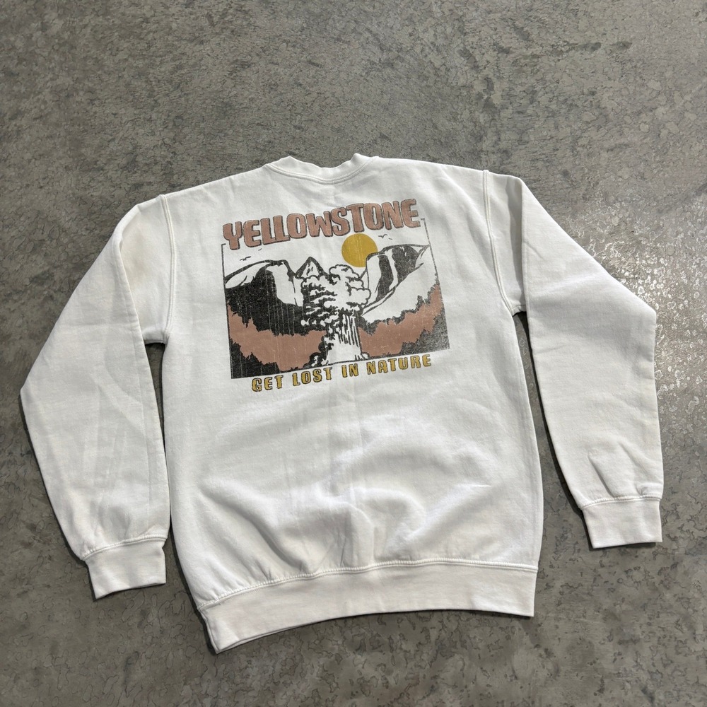 Yellowstone Graphic Crewneck Sweatshirt White Small Western Americana Buzz